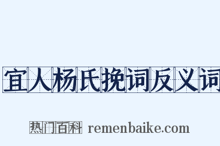 宜人杨氏挽词反义词是什么意思的图片